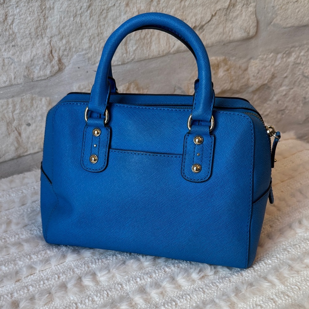 Michael Kors Cobalt Blue Satchel with Gold Accents - Picture 4 of 8